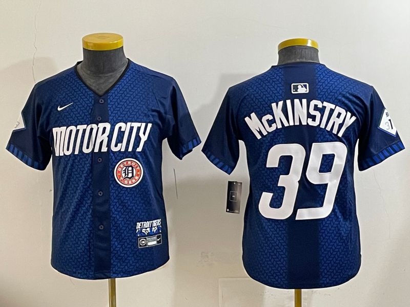 Youth 2025 Detroit Tigers 39 Mckinstry Blue City Edition Nike MLB Jersey style 6